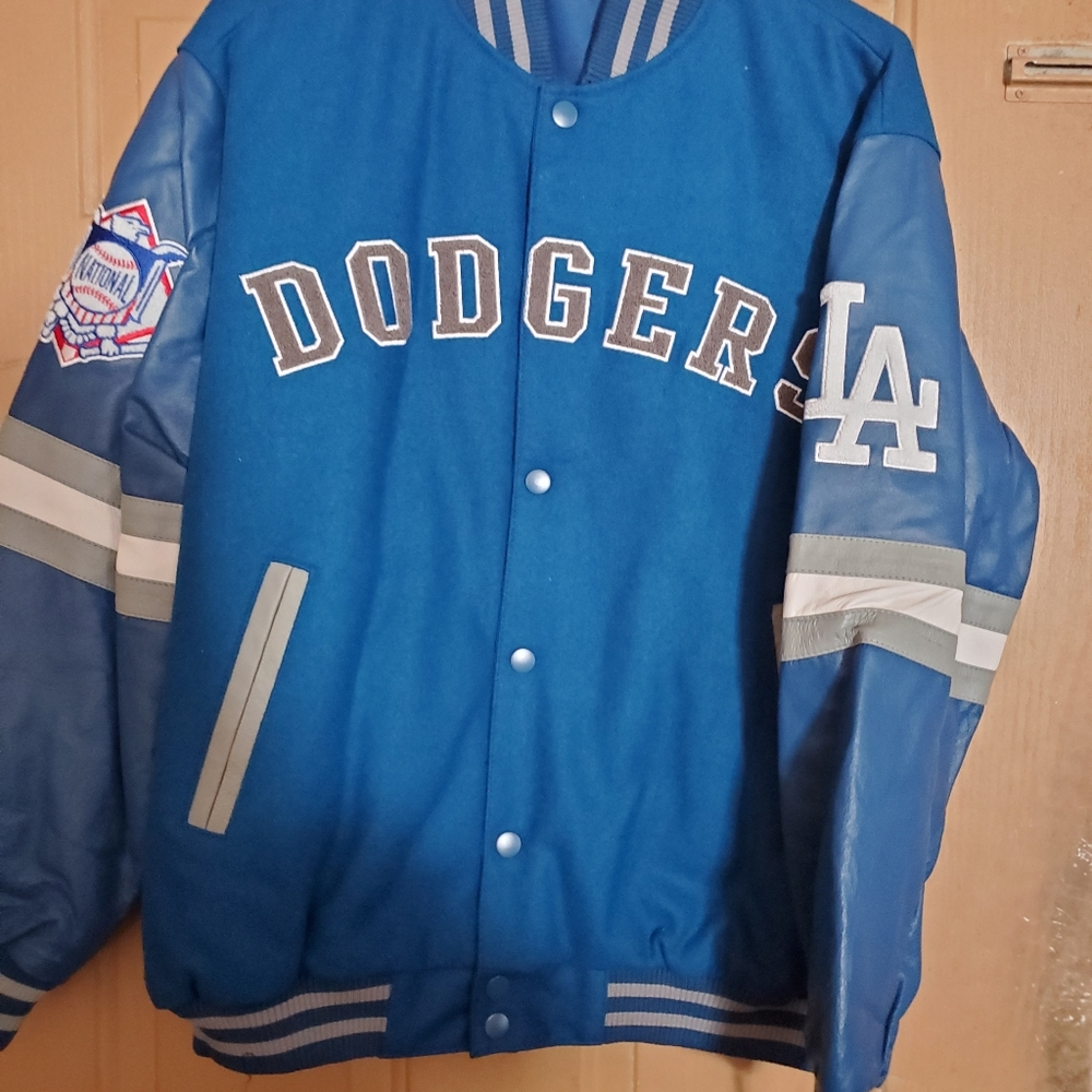 DODGERS LEATHER AND WOOL REVERSIBLE JACKET